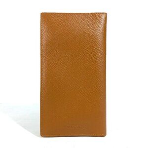 BVLGARI Logo Bi-fold Wallet Long wallet Long Wallet Leather Brown